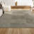 Petra Abstract Stripe Geometric Shag Gray/Ivory Rug-2140565879