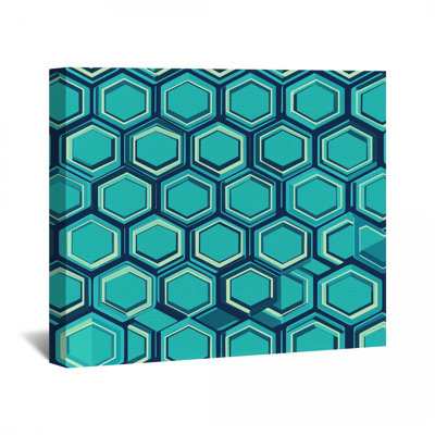 Toile à motif hexagonal - Décoration murale abstraite