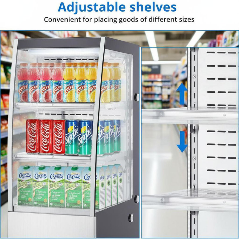 7.8 Cu.Ft Commercial Refrigerator Display Cabinet, With LED Lighting