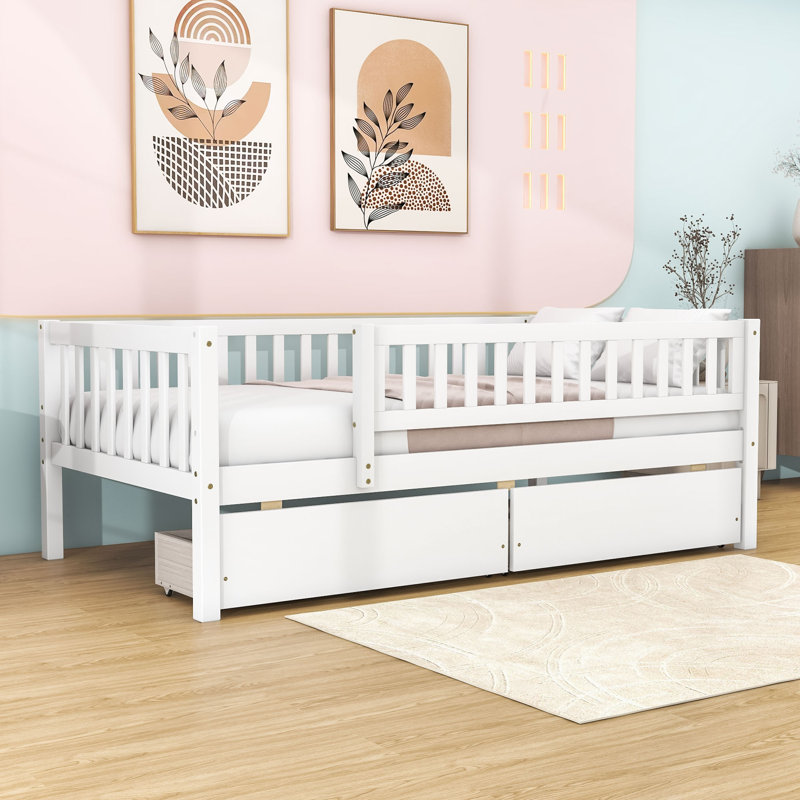 Ormond Daybed with Dual Drawers and Slats, Twin, White