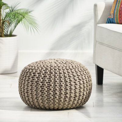 Repose-pieds tricoté en coton tricoté 20X20 brun - fabriqué, confortable pour la chambre de bébé et le salon polyvalent, profond de 20 pouces, large, 14 haut brun, repose-pieds idéal pour les deux sièges