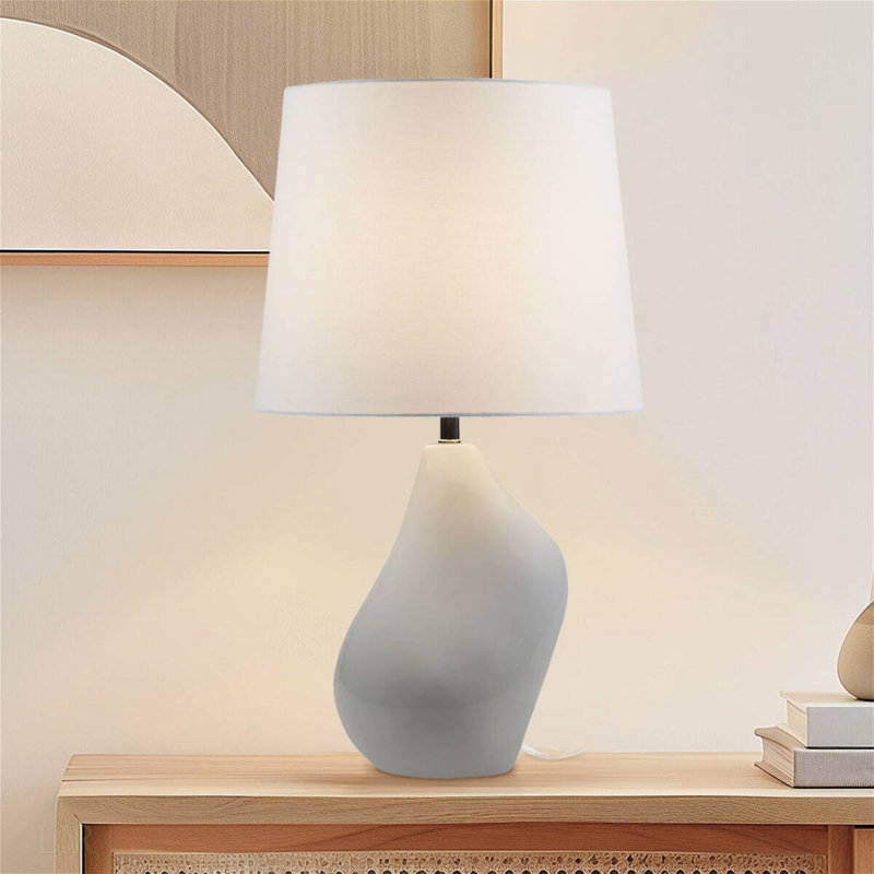 Lampe de table asymétrique en céramique grise voir ci-dessous