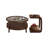 15.75"Retro Solid Wood Round Tea Table Set