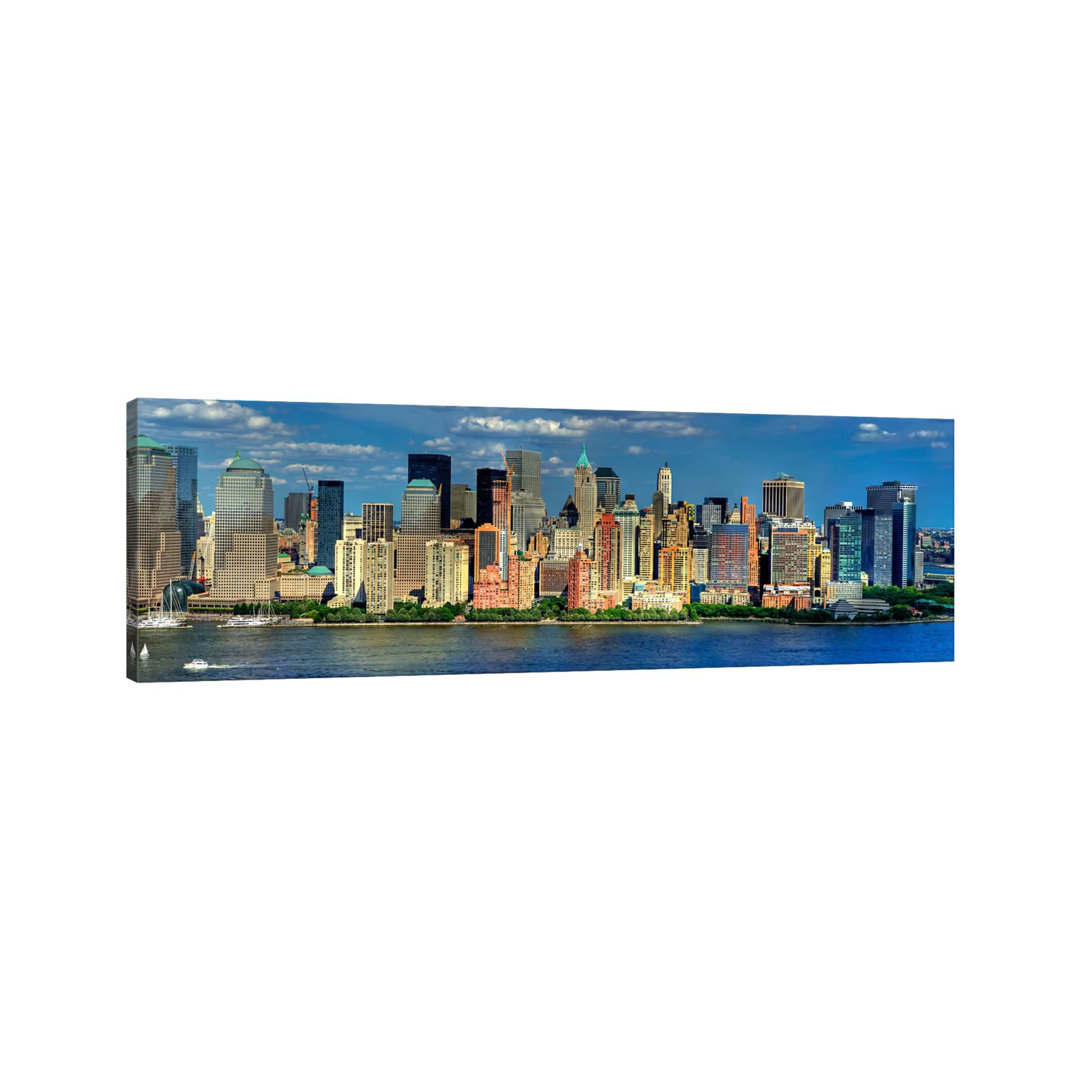 New York Panoramic Skyline Cityscape (Manhattan) - Wrapped Canvas Panoramic Graphic Art