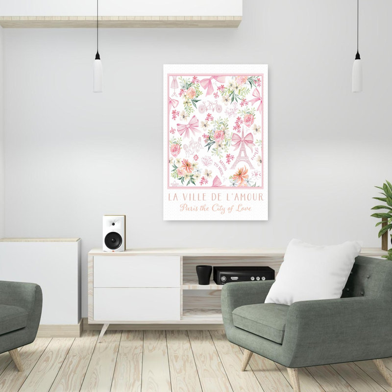 Paris - La ville de l'amour, ville d'art contemporain romantique et fantaisiste, H 36 po x l 24 po