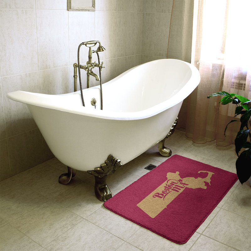Tapis de bain antidérapant Colors, L 21 po x L 34 po, Écarlate / doré, Boston Sports
