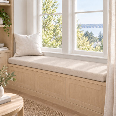2'' H Customizable Bench Cushion For Indoor/Outdoor Furniture/Chair/Window Seat, Premium 75D High-Resilience Foam