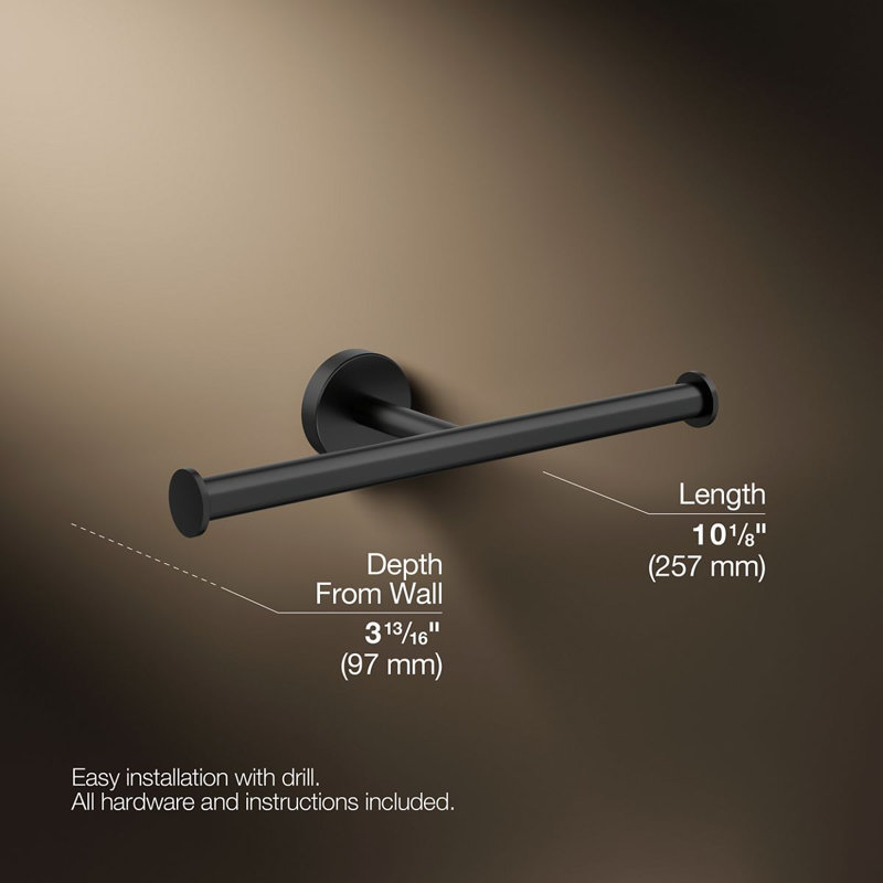 Double Toilet Tissue Holder, Matte Black