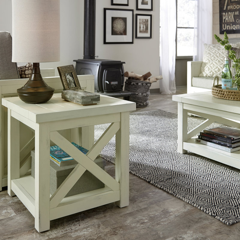 Seaside White Mahogany 22" Square End Table