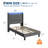 Platform Bed Frame with Charging Station & LED Lights - Upholstered Headboard, Wooden Slats, Under Bed Storage - Noise-Free, Easy Assembly - Twin Size, Grey-1050520816