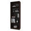 Stained Walnut Bookcase With Open Storage And 5 Shelves-1259050014-1259050015