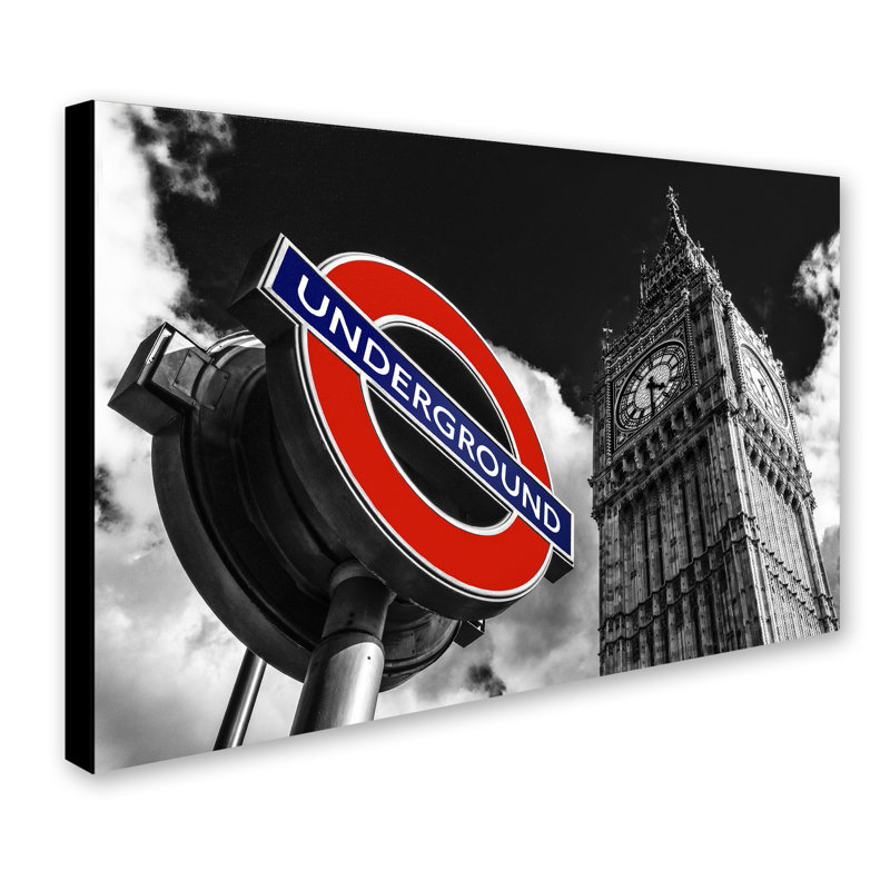 Underground London - reproduction de photo sur toile, H 22 po x l 32 po x P 2 po