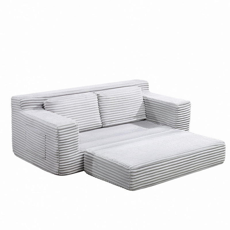 Canapé double Corduroy Cloud, canapé-lit convertible 2 en 1, canapé double désossé confortable, convient au salon, appartement