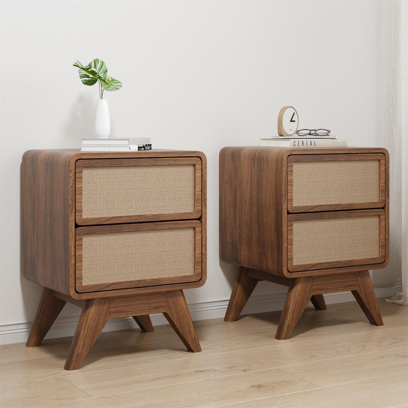 2 - Drawer Nightstand, Walnut