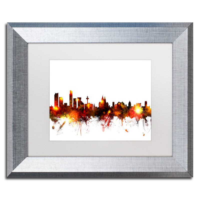 « liverpool england horizon red », impression encadrée, H 16 po x l 20 po x P 0,5 po, argent