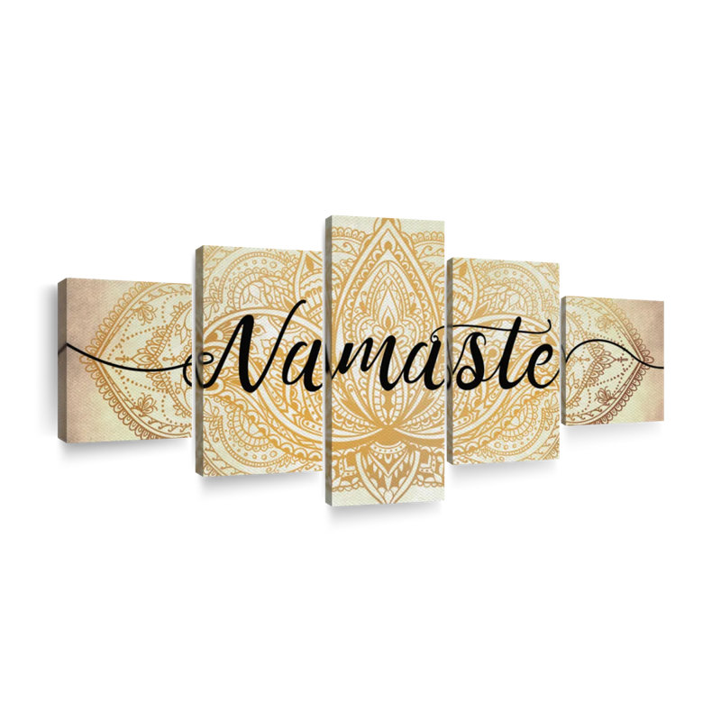 Zen Namaste - 5 impressions sur toile tendue, H 74 po x l 34 po x P 1 po