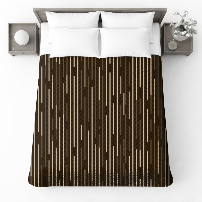 Vertical Lines Pattern Quilted Bedspread All Sizes, Queen