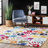 Devante Contemporary Hands Power Loom Performance White/ Multi Rug-1499274151