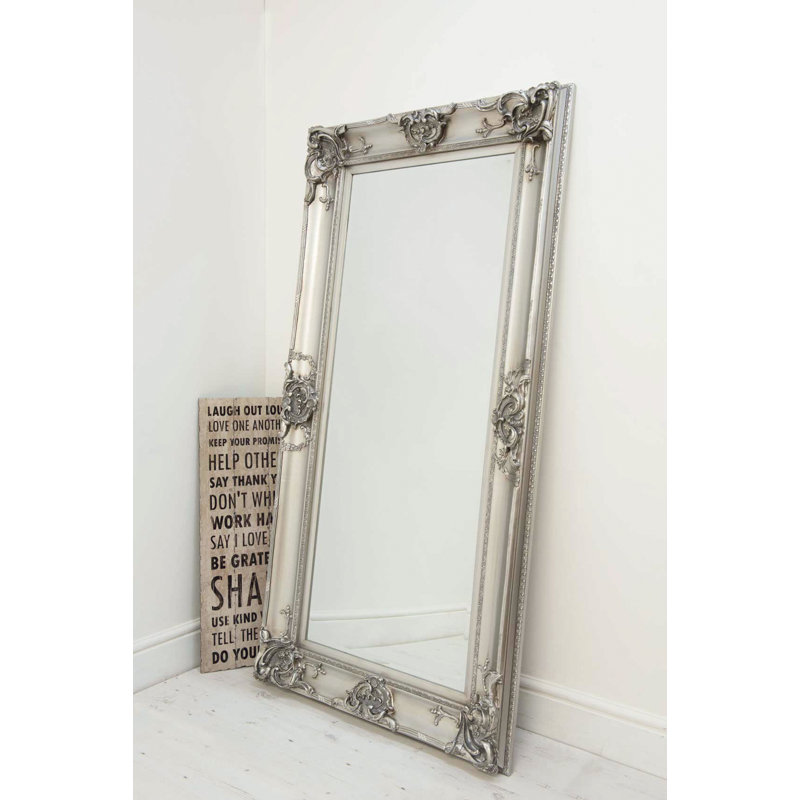 Wood Flat Mirror, Silver