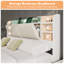 Base de lit tapissier 47,2 po avec 4 tiroirs de rangement, blanc-1169678854