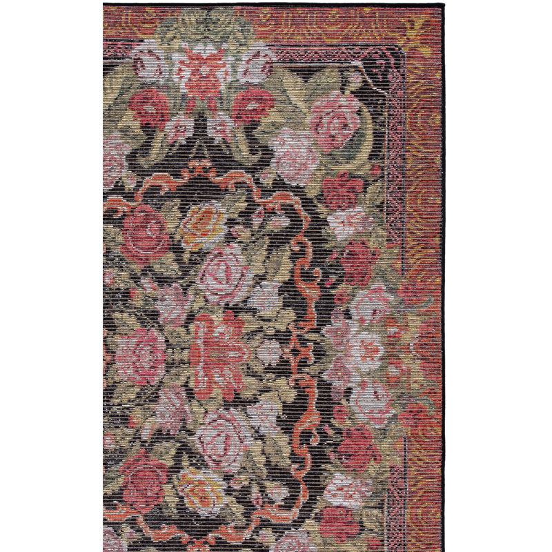 Tapis floral lavable à la machine Besarabian Performance, Rectangulaire 8 pi x 10 pi