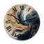 Horloge murale surdimensionnée en spirale abstraite bleu foncé et or-2115947591