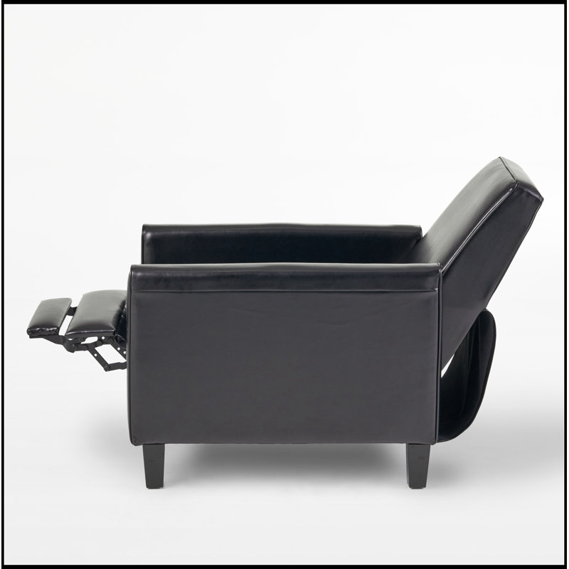 Fauteuil rembourré avec dossier doux et pieds en bois robustes, Black