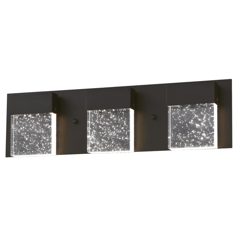 Éclairage pour salle de bain 3 lumières à DEL à intensité variable noir Waldwick