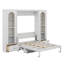 Grand lit plateforme escamotable avec tablette, armoires latérales, tiroirs et DEL-398686459