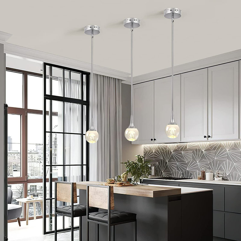 1 - Light LED Single Pendant, Chrome