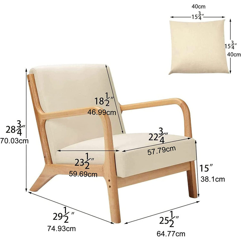 Upholstered Armchair, White