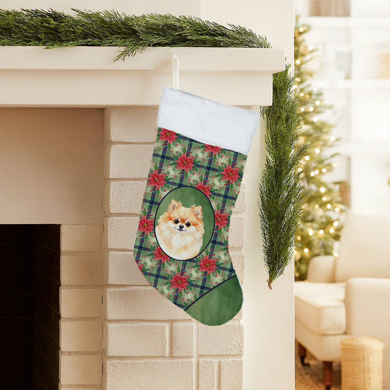Chaussette de Noël Poméranie PoinsettIas