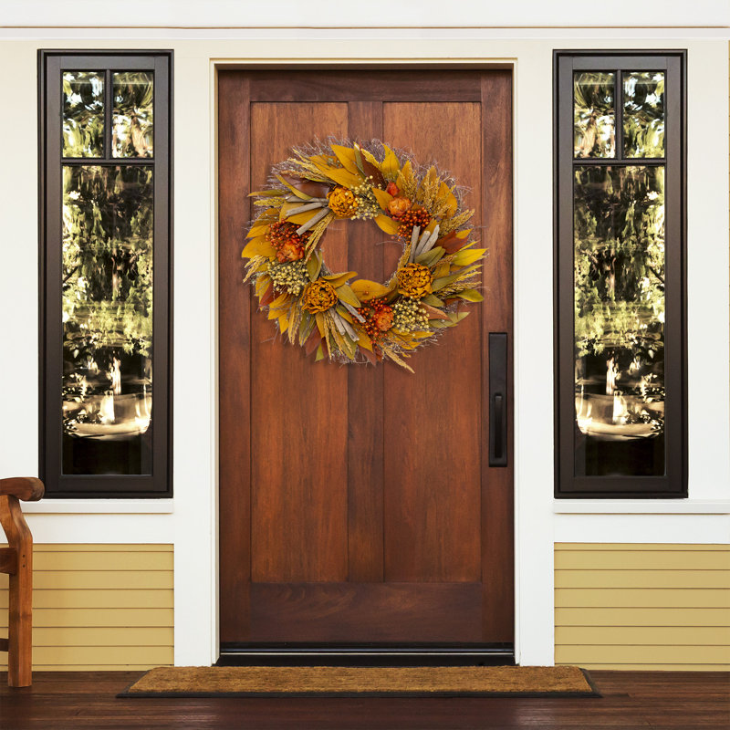 Preserved Pine Twig 18'' Wreath, Orange