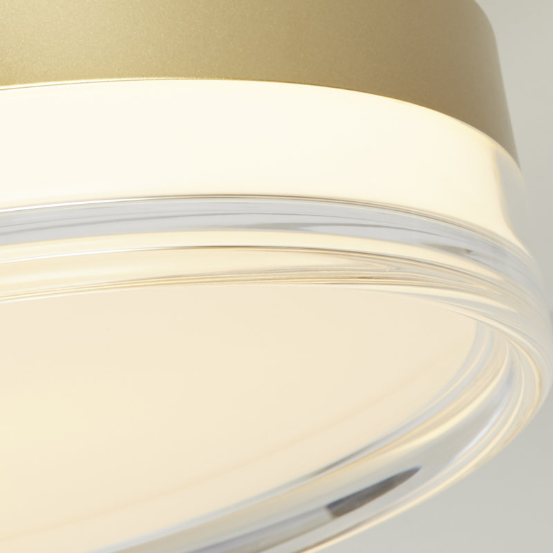 Bacquie Acrylic LED Flush Mount, Gold, 11cm H x 40cm W x 40cm D