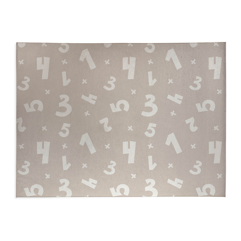 Numbers Indoor Doormat, 24" W x 36" L, Taupe