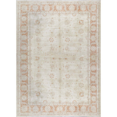 Ziegler Wool Oriental Area Rug in Beige/Rust