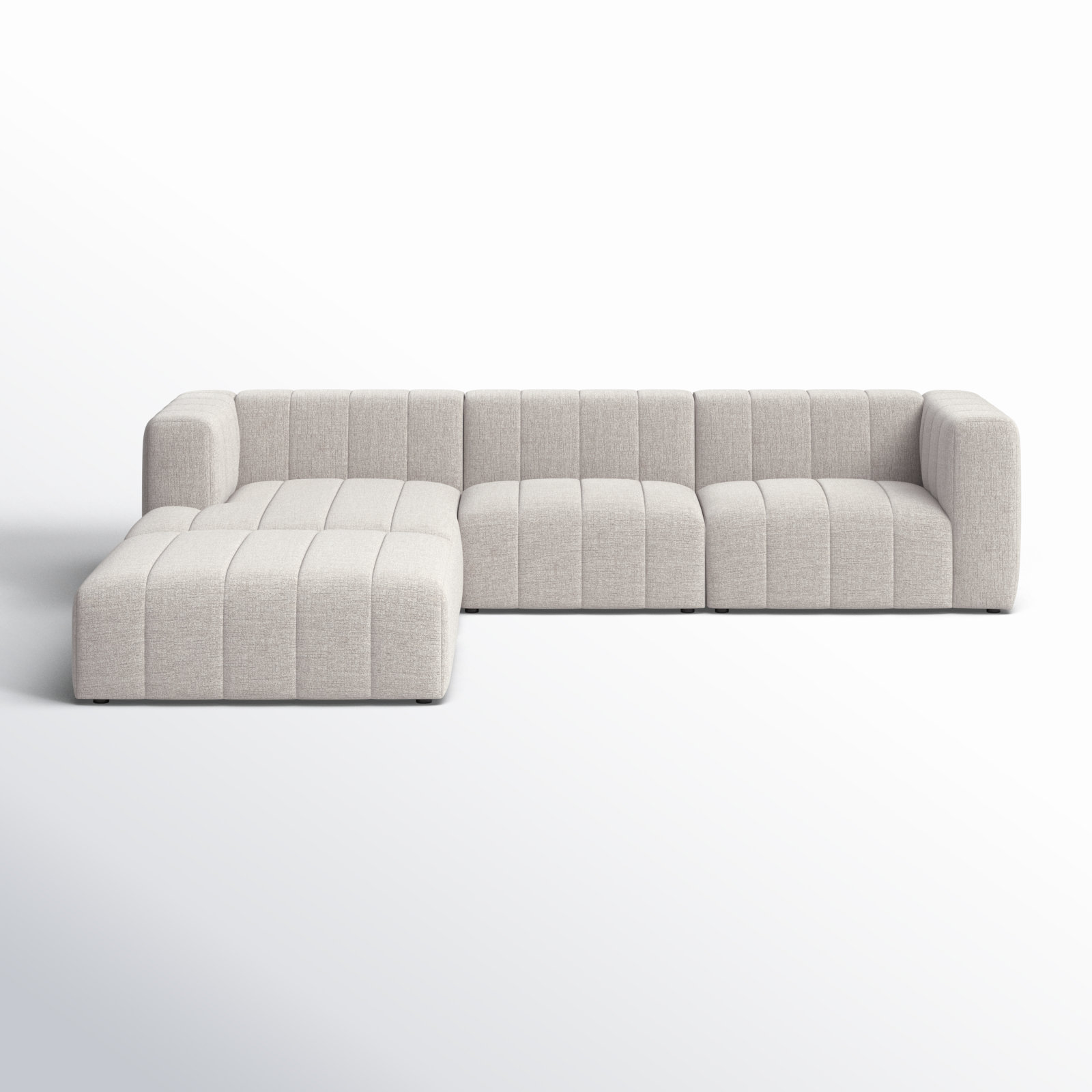 Bowry Sofa and Chaise, Reversible, Neutral Sandstone Polyester