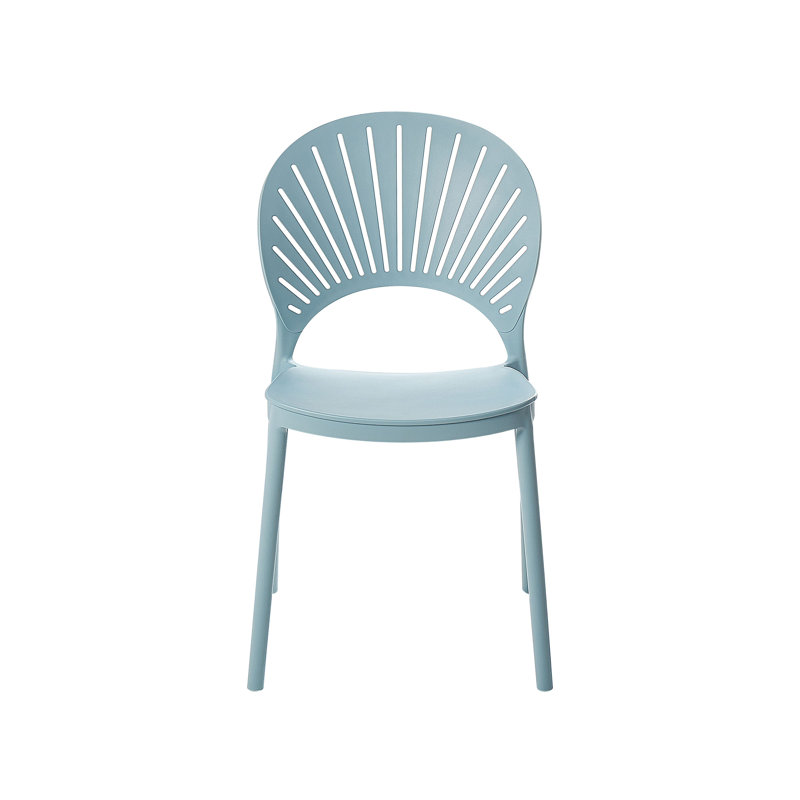 Deaton Stacking Patio Dining Dining Chair with Cushion, Blue