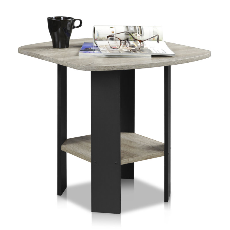 Micha End Table Set with Storage, Oak Gray, Black