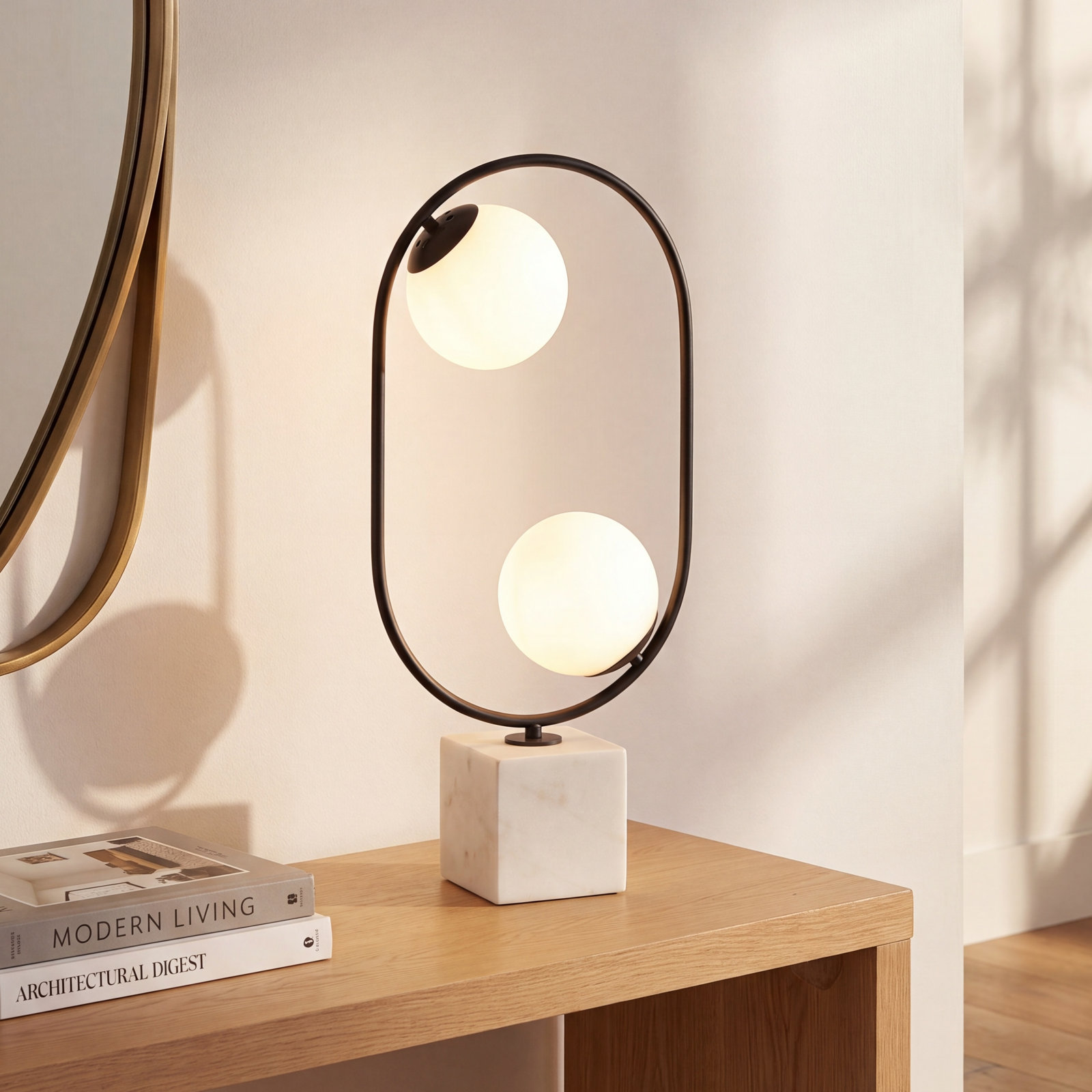 Alyson Genuine Marble Table Lamp