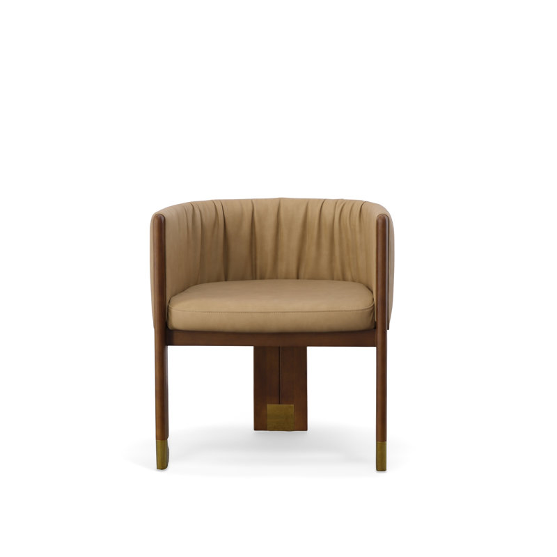 Chaise avec accoudoirs brun clair Stabo