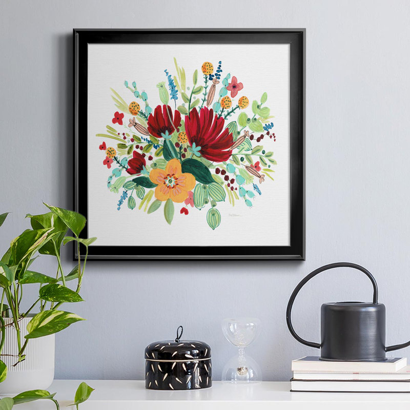 «May Flowers I», peinture sur toile encadrée, Noir, H 30,5 po x l 30,5 po x P 1,5 po