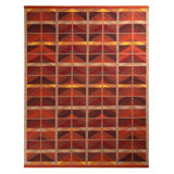 Scandinavian Hand Knotted Wool Geometric Area Rug