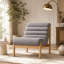 Chaise d'appoint Living Fluffy beige foncé avec structure en bois massif naturel-830046920-830046926