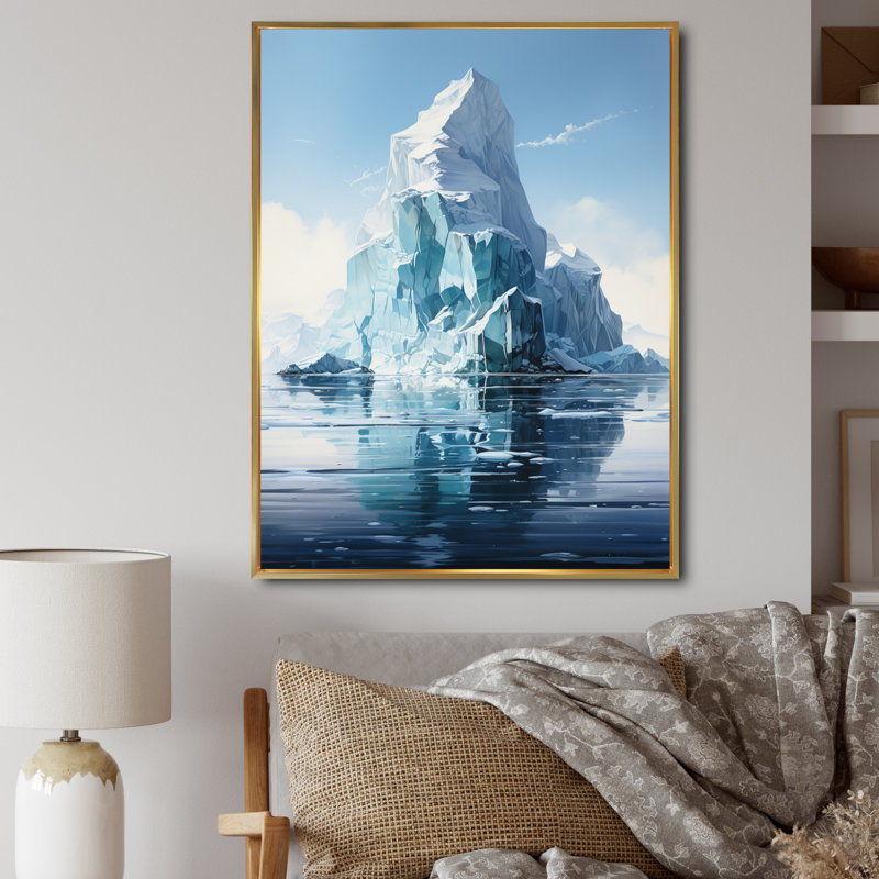Glacier Majesty sur toile, Cadre flottant doré, 40" H x 30" W