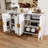 57.5" Modern Storage Sideboard With Door Racks And Side Hooks,MDF Cabinet With Adjustable Shelves-864849067