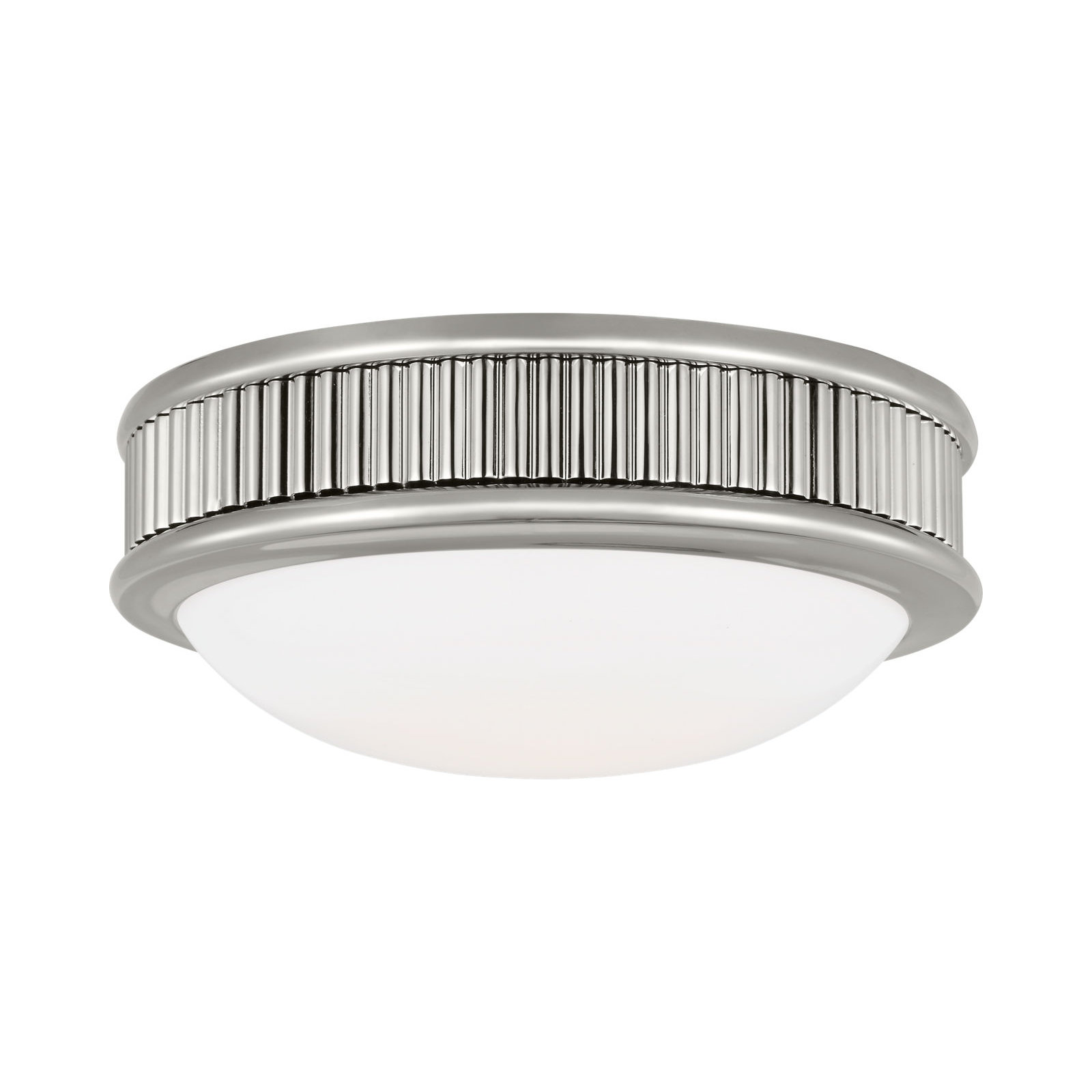 Rigsby Flush Mount, Polished Nickel, 3" H x 8" W x 8" D