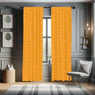 Panneau coulissant floral semi-diaphane avec passe-tringle