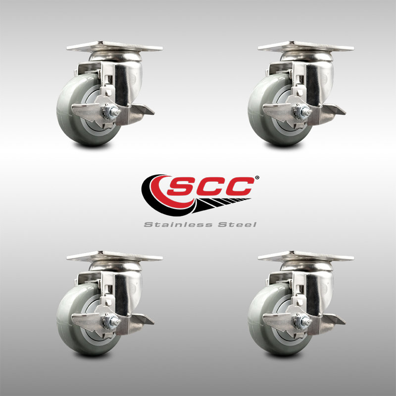Polyurethane Caster, Gray