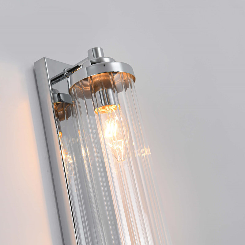 Steel Flush Mounted Sconce, Chrome